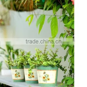 Flower Pots Metal Planters Set Of 3 thumbnail-1