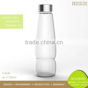 Eco-Friendly Handmade Borosilicate Green Glass Drink Bottle thumbnail-2