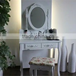 Bedroom Furniture Wooden Dreser White Color K/D Dresser With Chair Hot Sell Many Items To Choose thumbnail-1
