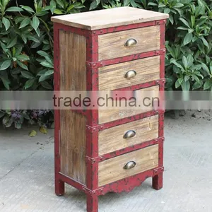 Living Room Furniture Metal Frame and Wood Drawer Cabinet thumbnail-1