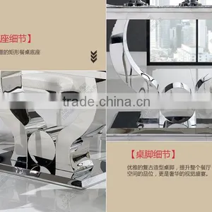 2015 Best Seller Marble Dining Table/stainless Steel Dining Table AH 2197 thumbnail-5