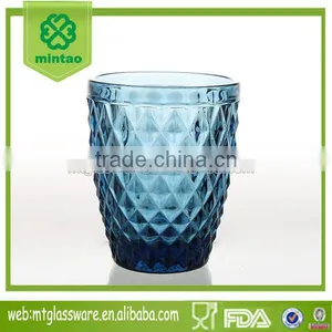 250ml Top Grade Machine Made Diamond Design Water Glass thumbnail-1