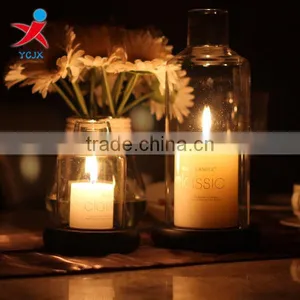 European Style Glass Candle Candle Wind the Glass Lampshade Wedding Wedding Decoration Furnishing Articles Props Candlelight Din thumbnail-1