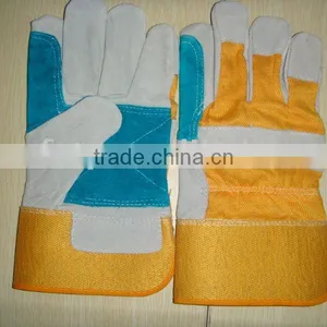 Double Palm Cow Split Leather Work Glove thumbnail-1