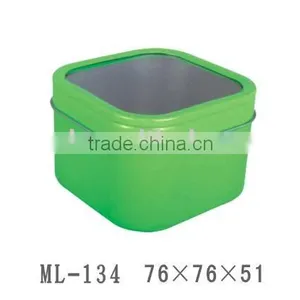 Square Candle Tin With Clear Lid thumbnail-1