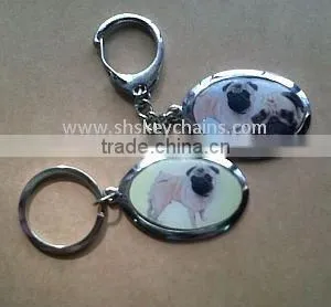 Oval Keychain With Animal Picture Epoxy Coated thumbnail-1