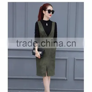 2016 Manufacturer Autumn-wear Fashionable 100% Cotton Ladies Dress With Strap thumbnail-4