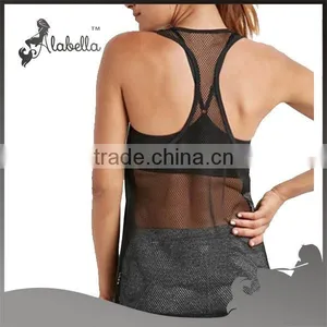 Mesh Panel Athletic Yoga Tank Top Stringer Tank Top thumbnail-1