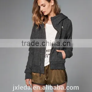 OEM 2016 High Quality in Printinm Wholesale Hemp Gray Full Zipper Fleece Jacket thumbnail-1
