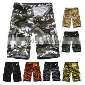 New Style European Fashion Summer 100% Cotton Baggy Camo Cargo Shorts for Men thumbnail-1