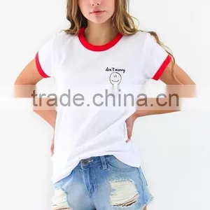 Don't Worry Be Happy Youth Plain White 100 Cotton Printed Tee Customized Whoesale With Cheapest Price thumbnail-1