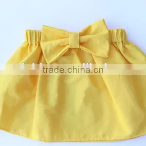 Wholesale Children's Boutique Clothing Yellow Bowknot Skirt Plus Size Dressy Skirts thumbnail-1