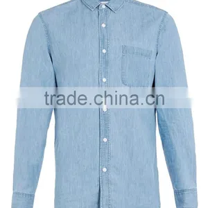 Man Jean Solid Color Shirt Slim Fit Shirt thumbnail-4
