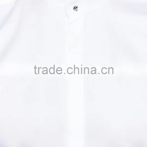 Super Soft Cotton Blank White Shirts With Skull Button thumbnail-3