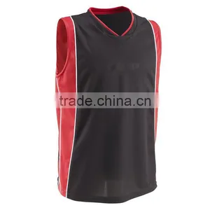 Latest Black And Red V-Neck Basketball Jersey Design thumbnail-1