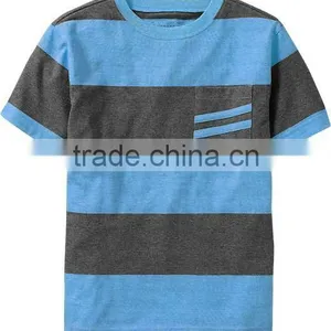 BOYS STRIPED T SHIRT WITH DESIGNER POCKET thumbnail-1