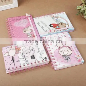 Cute Cartoon Notebook PP Cover Wire-o Binding Notebook Cheap Student Notebook With Band thumbnail-2