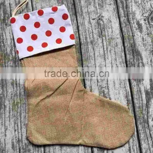 Burlap Christmas Stockings Christmas Gift Bag Christmas Tree Decoration Socks Linen thumbnail-3