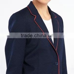 New Fashion Italian Collars Edging Trim Button Fasten Dot Print Jackets Womens thumbnail-5