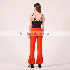 Elasticated Knit V-neck and Narrow Cross Straps Back Camisoles for Women thumbnail-4