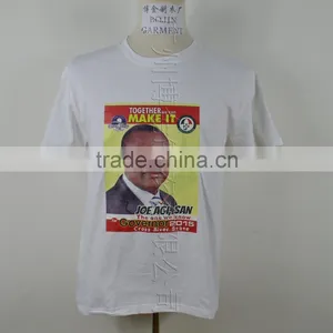 White Color Printed Face Cheap Election Tshirt 100% Polyester 140~150g thumbnail-1