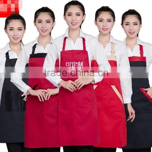 Wholesale Shopping Guide Advertising Promotions Polyester-cotton Aprons Custom Catering Fast Food Restaurant Work Aprons Hanging thumbnail-1