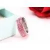 Fimo Crystal Wedding Rings With Pink Rhinestone for Wedding, Polymer Clay Jewelry thumbnail-1