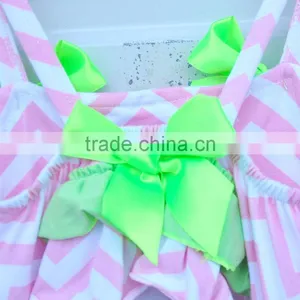Back to School Girls Outfits Wholesale Sleeveless Bow Romper Sets for Baby Girls thumbnail-6