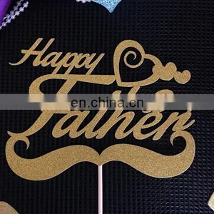 Happy Father's Day Gold Glitter Paper Cake Topper Cake Decorations thumbnail-2
