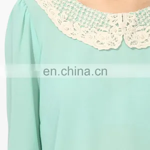 CHEFON Elegant Fashionable Lace Collar New Fashion Design Only Ladies Blouse Design Image thumbnail-4