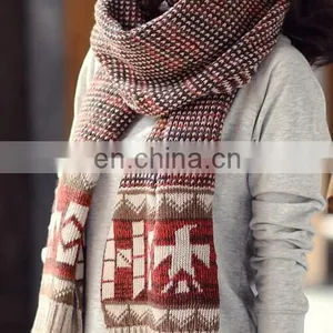 Faux Woolen Paisley Oblong Women Scarves Solid Warmer Scarf thumbnail-3