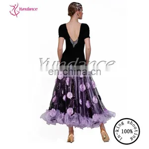 M-100 Dance Clothing Ballroom One-piece Dress Flower thumbnail-5