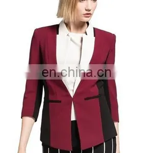 High Quality Women Blazer Formal Blazer ,Color Stitching Female Suit Collar 7 Minutes Of Sleeve Cultivate One thumbnail-4