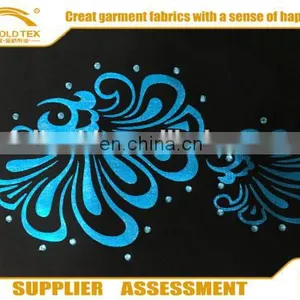 Fashion Designs Polyester With Foil Dot Foiling Fdy Fabric With Stone thumbnail-1