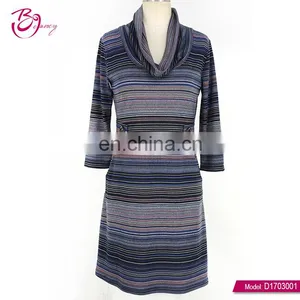 Polyester Fiber Stripe Latest Fashion Casual Maxi Dresses For Women thumbnail-1