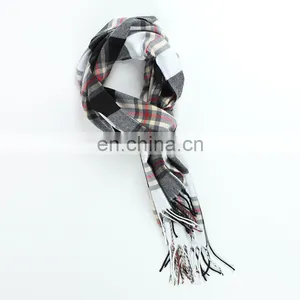 Acrylic Material Tassel Style Stripe Checked Scarf thumbnail-3