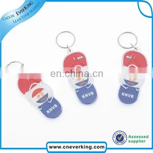 Fashion Slipper Shape Printed Rubber Keychain for Christmas Gift thumbnail-4