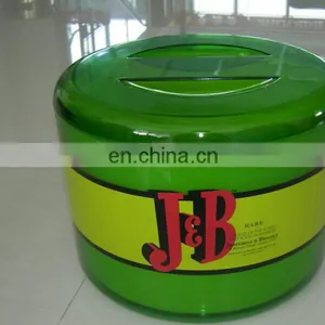 Custom New Design Round ps Cooler Ice Bucket With Lid Clear thumbnail-3