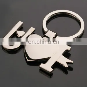 New Couple I LOVE YOU Keyring , Metal Heart Couple Keychain , Lover Romantic Creative Key Chain thumbnail-3
