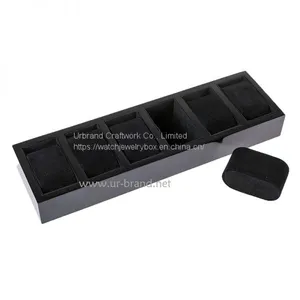 6 Booth Watch Display Box Watch Jewelry Display Storage Tray With Pillow Black Watch Storage thumbnail-3