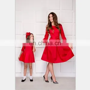 2019 New RED BIG BOW PARTY Dress Mother Daughter Matching Dress 3COLORS (this Link for WOMAN) thumbnail-6