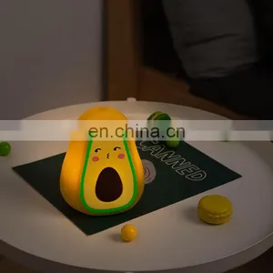 New Product 2021 Cute Avocado Night Lamp Silicone Nursery Baby Night Light for Teen Bedroom Decor thumbnail-3