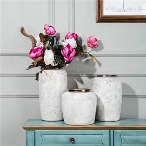 Wave White Bubble American Village Style Jingdezhen Ceramic Vase For Home Soft Decoration thumbnail-1