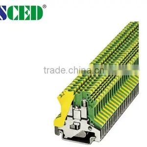 Double Decks Din Rail Terminal Blocks Ground Type 30 - 12 AWG 2.5mm2 Width 5.2mm thumbnail-1