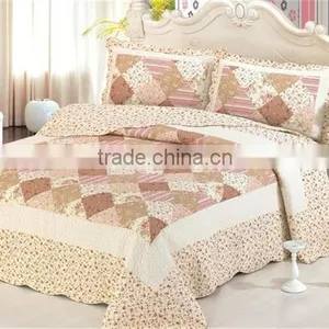 Brown Square Block Bed Set Patchwork Quilt Kits for Beginners thumbnail-1