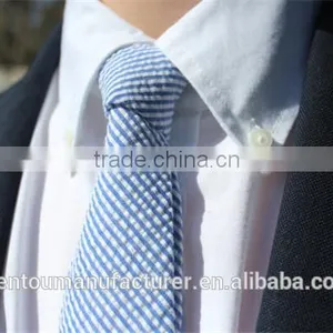 Mens Navy Seersucker Tie thumbnail-5