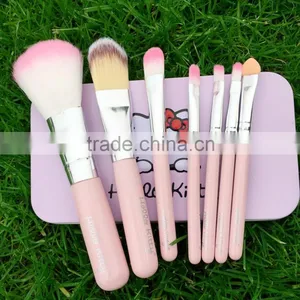 Hot Sell 7 Pcs Cute Pink Hello Kitty Foundation Makeup Brushes,Factory Supply Makeup Brush Set thumbnail-2
