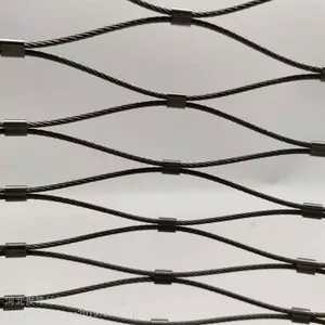 Manufacture Protecting Cable Netting Metal Filter Woven Stainless Steel Wire Rope Mesh thumbnail-3