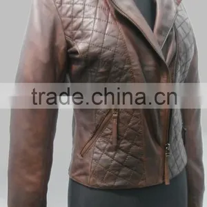 Stone Washed Genuine Leather Jacket Women thumbnail-3