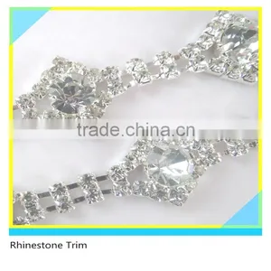 Rhinestone Cake Bling Clear 888 Crystal Silver Plated Claw Trimming thumbnail-2